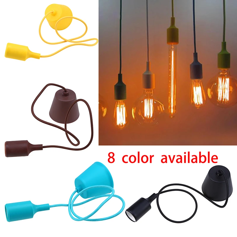 

1Piece E27 Hanging Lamp Base Bulb Holder DIY Socket Silicone Line Chandelier Lighting Ceiling Light Colorful Home Fixture Tool