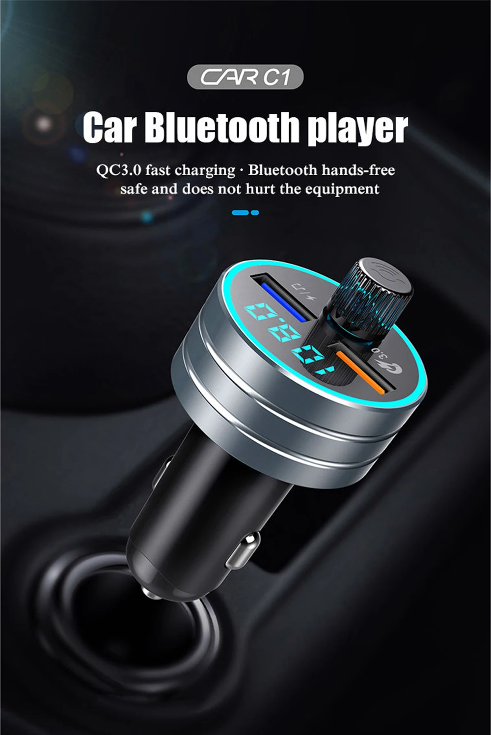 JINSERTA QC3.0 быстрое зарядное устройство FM модулятор Bluetooth автомобильный комплект MP3 плеер стерео аудио приемник USB флеш-накопитель воспроизведение музыки