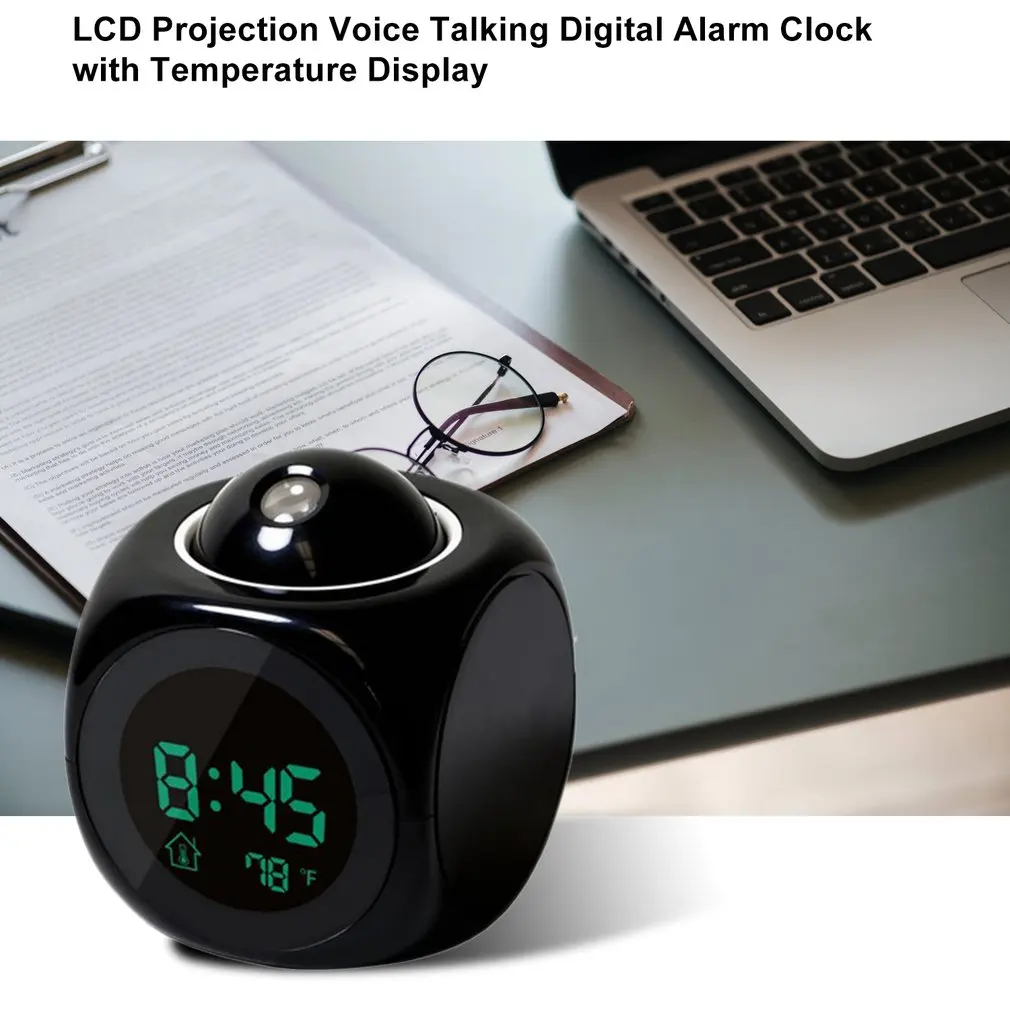 2018new lcd Проекционные голосовые говорящие часы-будильник с подсветкой электронные цифровые проецирующие Часы Настольный температурный дисплей