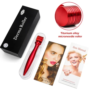

Professional Titanium Derma Roller Cosmetic Needling Instrument for Face,480 Micro Needle Microdermabrasion Roller Free Case