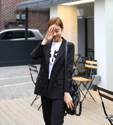 

Spring And Autumn Korean-style New Style Fashion Slim Fit Small Suit Coat Women's Elegant Trousers Business Suit Fashion