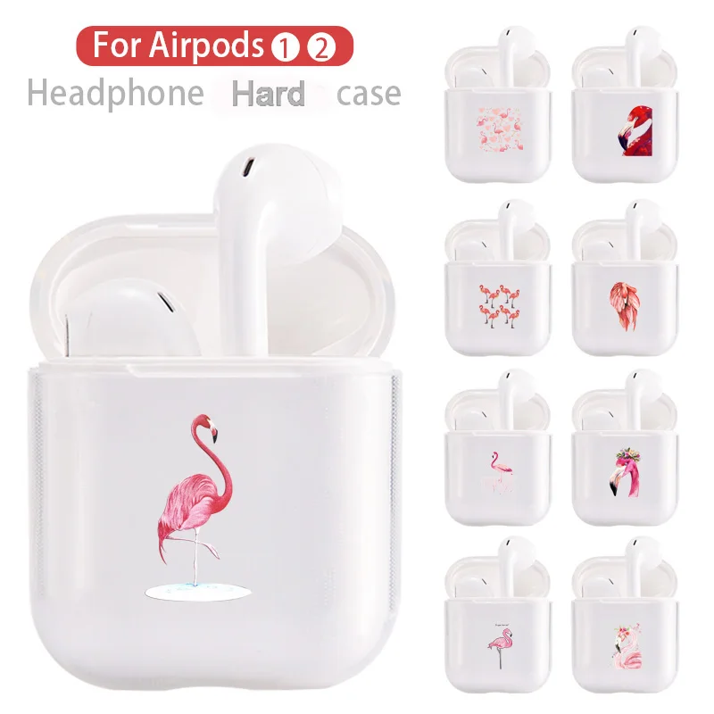 Прозрачный чехол для Apple Airpods 1/2 с милым мультяшным фламинго, прозрачный мягкий Роскошный чехол для наушников Airpods, чехол s