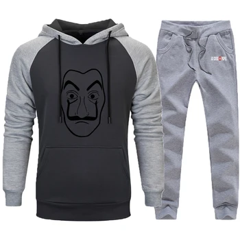 

Men La Casa De Papel A Set Of Clothes 2020 Winter Autumn Warm Hoodies Funny Hoody Long Sleeve Fleece Tracksuits Retro Tops Mans