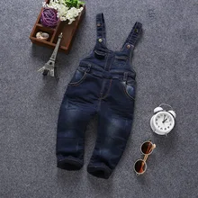 Xiao yi ming/детская одежда года, корейские детские штаны на подтяжках ковбойские брюки для мужчин и женщин Зимние флисовые штаны