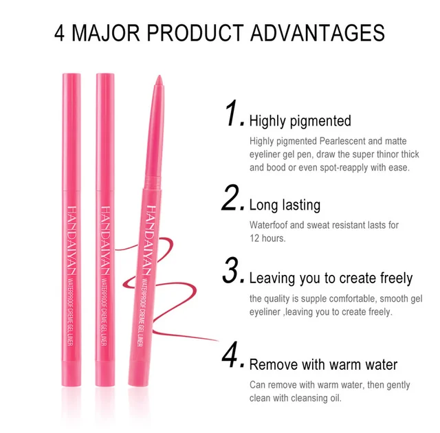 New Neon Colorful Liquid Eyeliner Pen Comestics Long-lasting Black Natural Eye Liner Pencil Cat Eye Makeup Waterproof Make Up 5