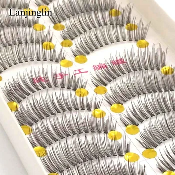 

LANJINGLIN 10 Pairs False Eyelashes Natural Long Fake Eye Lashes Handmade Eyelash Extensions Beauty Make Up faux cils #TW08