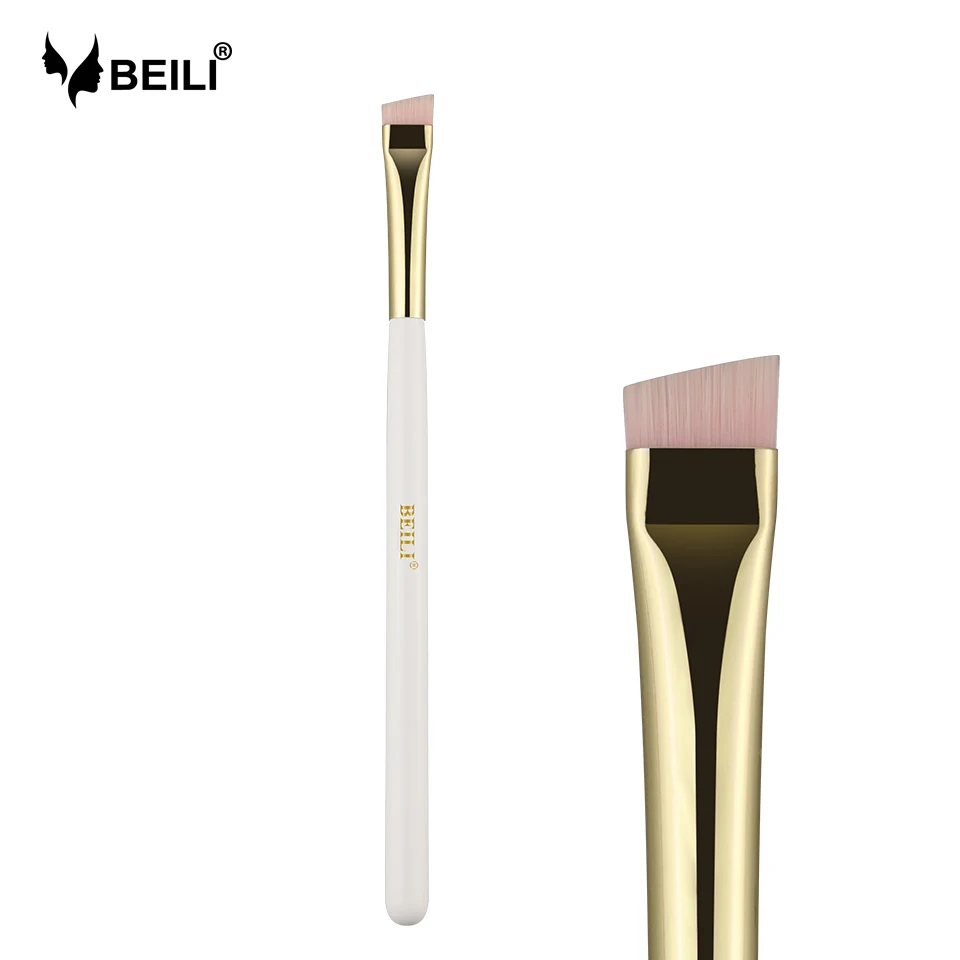 

BEILI 1 piece WY32 Pearl White Professional Eyebrow Makeup brush Synthetic Hair vegan Makeup Brush Cruelty free
