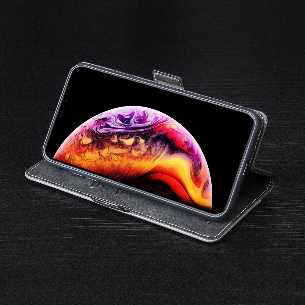 Luxury Hit Color Leather Flip Case Phone Cover
