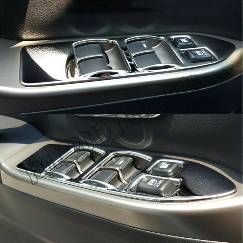 Car modification Car accessories Stainless Inner Window Switch Panel Cover Trims For Mitsubishi Pajero V93 V97