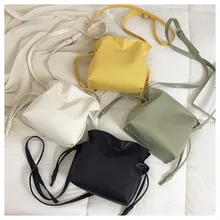 Новые мягкие женские сумки через плечо из искусственной кожи, модные однотонные женские сумки на плечо с завязками, простые женские сумки-мессенджеры, клатчи