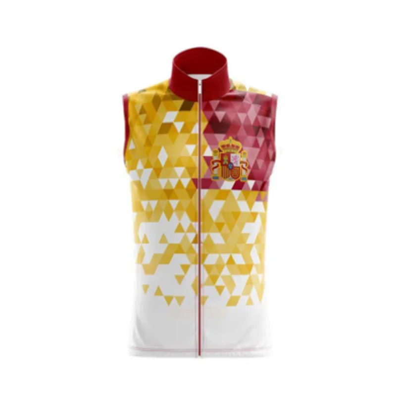 Spain Team Men Cycling Vest Summer Sleeveless Cycling Gilet Quick Dry Bicycle Wear Clothes MTB Bike Jersey Ropa Ciclismo