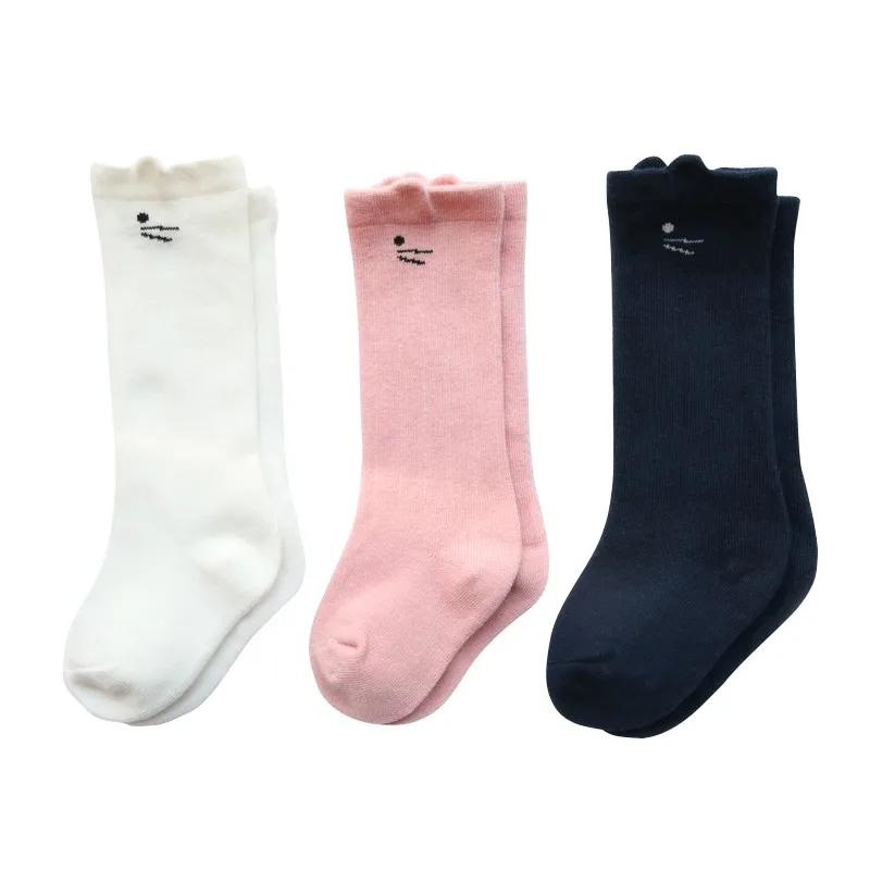 От 0 до 3 лет 3 пар/уп. для маленьких мальчиков и девочек из хлопка, мягкие носки с противоскользящим покрытием, нескользящие носки детские носки с милым мультяшным принтом, хлопковые носки для детей ясельного возраста осенние милые детские носки - Цвет: A1