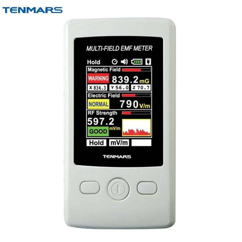 

TM-190 Gauss 3-axis Magnetic Electric RF Field Strength Digital Electromagnetic Radiation Detector EMF Meter