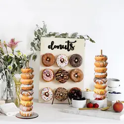 Пончик настенный стенд Свадебные украшения DIY Doughnut дисплей бар с основанием детский душ для именинного пирога подставка для десерта декор