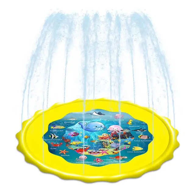 Children's Outdoor Game Pad Inflatable Water Spray Mat Summer Lawn Water Game Play Mat Kids Outdoor Splash Mat For Kids Pool 3