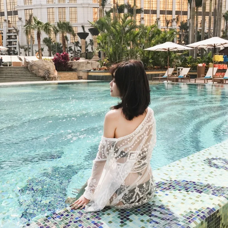 Для пляжа женский купальник сексуальный прикрывающий море и накидки Saida De Praia