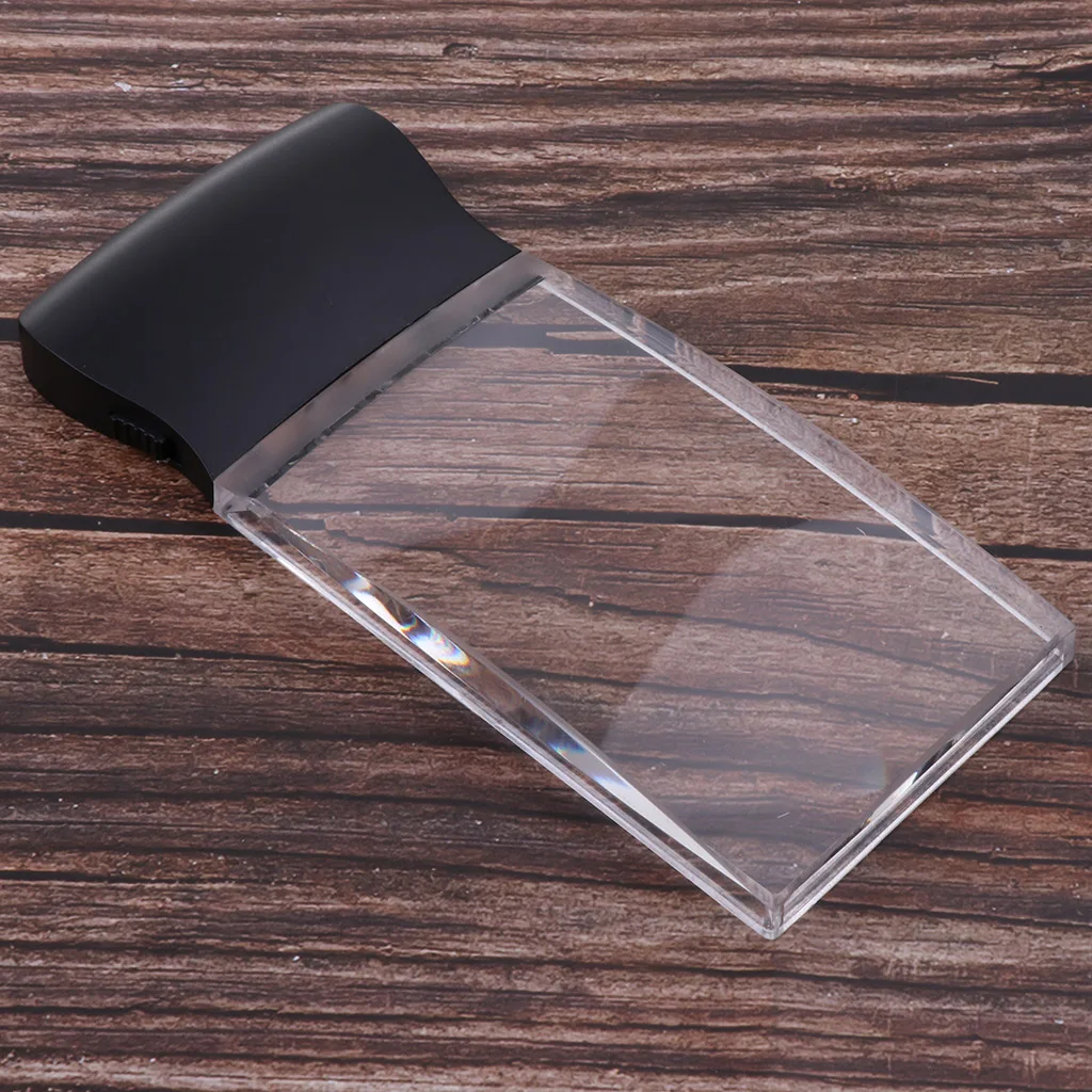 

Rectangular Magnifying Glass with LED Light Handheld Magnifier Light For Low Vision Seniors Reading, with Drawstring Pouch