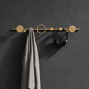 

Brass Wall Hanging Hat Hanger Bedroom Golden Modern Simple Wall Hanging Hanger Nordic Luxury Multifunctional Hanger