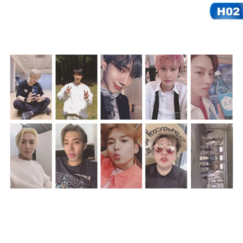 10 шт./компл. Kpop Super Junior Time_slip HD Фотокарта коллективных карты Ын Hyuk Бумага ЛОМО карта с фотографией - Цвет: H02