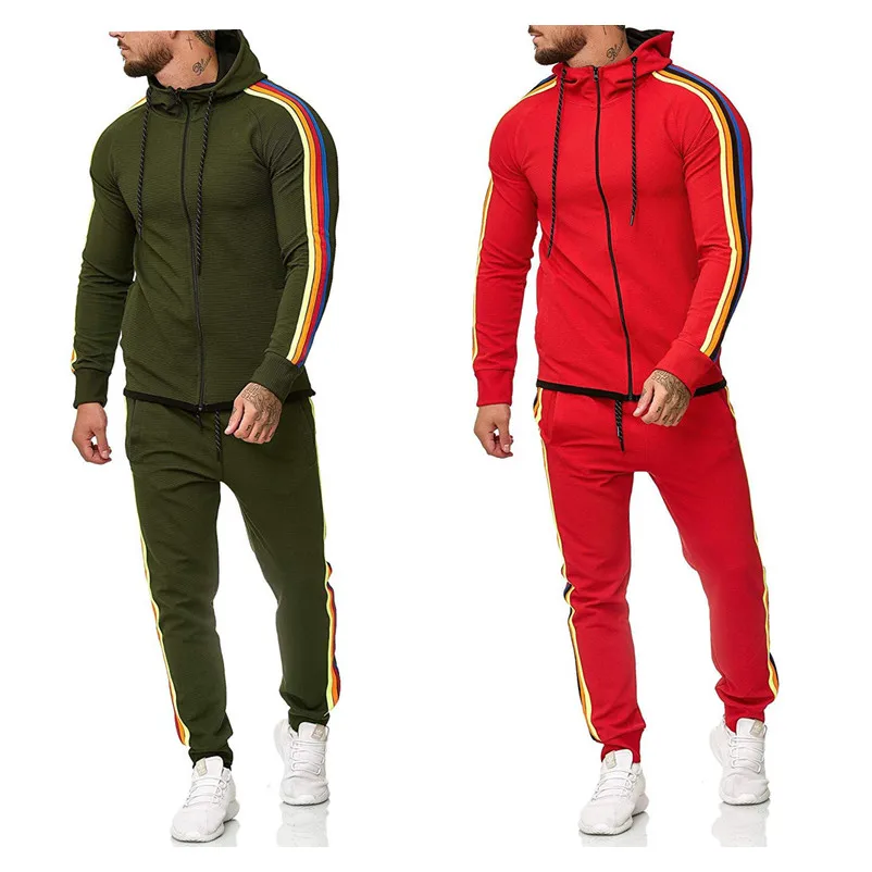 

Goocheer 2019 Plus Size L-5XL Mens Sets 2 Piece New Men' Fashion Jacket and Sport Pants Set Tracksuit Men Casual Sports Suit