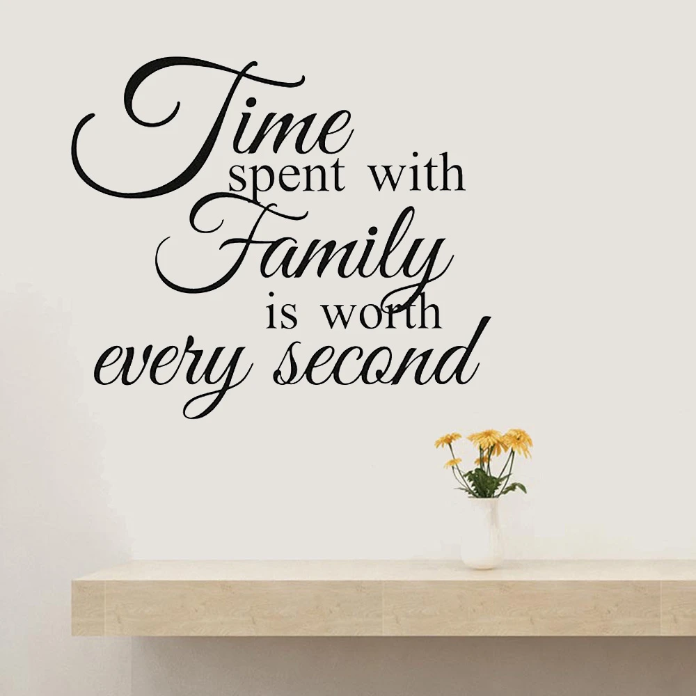 Time Spent With Family Wall Quote Decal Family Love Quotes Stickers Wall  Lettering Decals Wall Decor For Living-room, Wl562 - Wall Stickers -  AliExpress