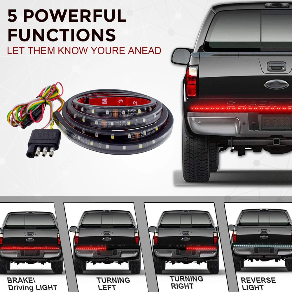 

5-Function 48'' 60" 22W 12V LED Tailgate Strip Light Bar For Dodge Ram 1500 2500 3500 450 Pickup Truck Reverse Brake Turn lamp