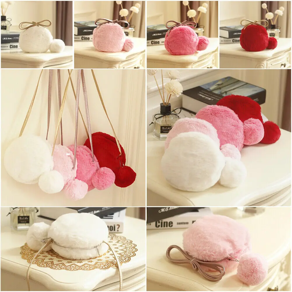 Детская пушистая сумка через плечо Женская Подарочная из искусственного меха