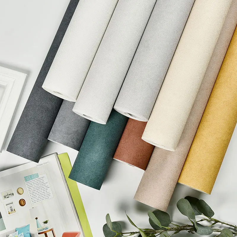 

Cheng shuo Solid Color Plain Color Deep Gray Wallpaper Industrial-Style Gray 3D Scandinavian Minimalist Living Room Background W