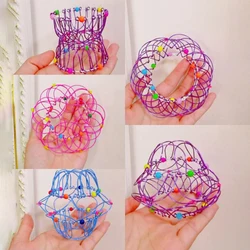 Jouet de décompression pour enfants et adultes, Mandala Anti stress, panier de fleurs, anneau en acier adouci, Fidget, idée cadeau 