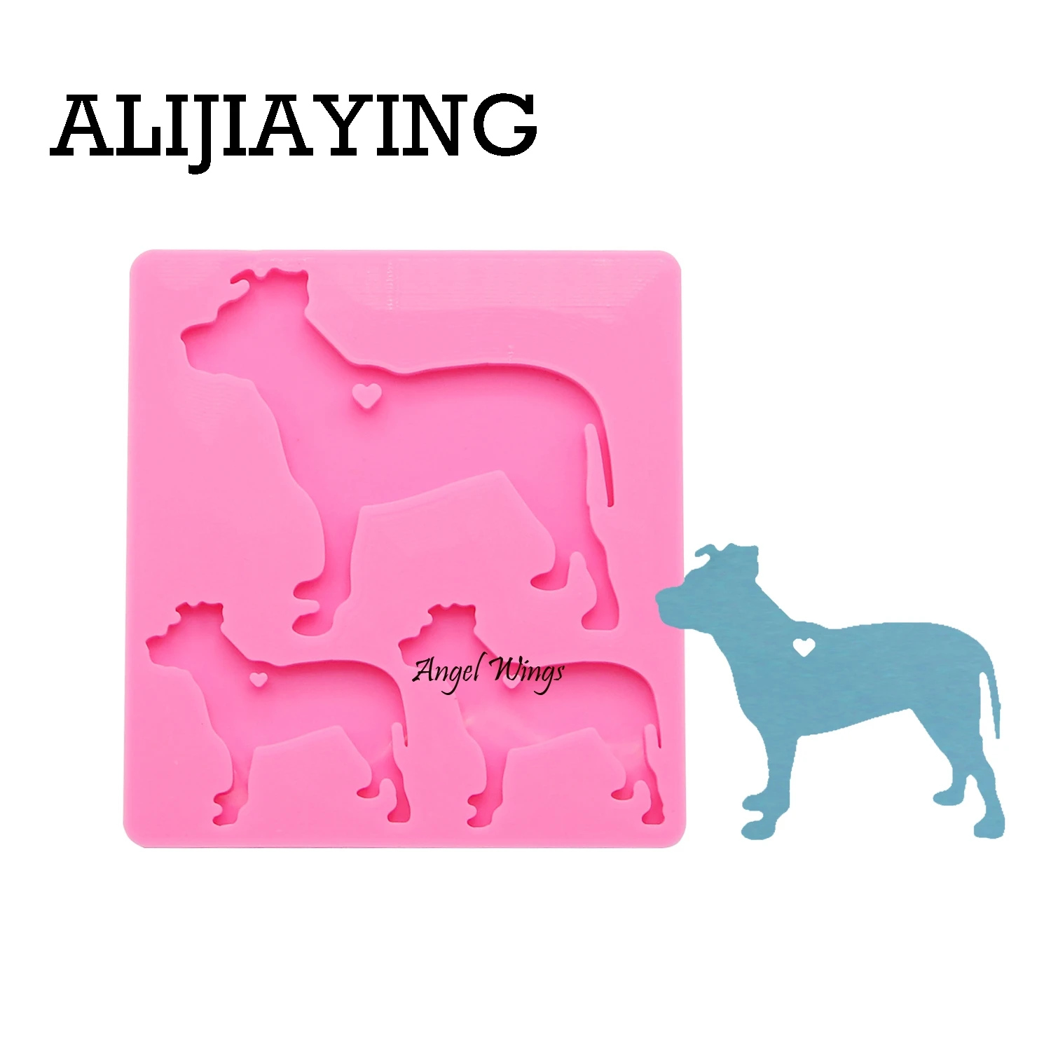 1pc Pink DY0103 DIY Собака семейная форма силиконовая форма брелок форма силиконовая собака мать/пресс-форма фигурки ребенка для брелка - Цвет: 1pc Pink