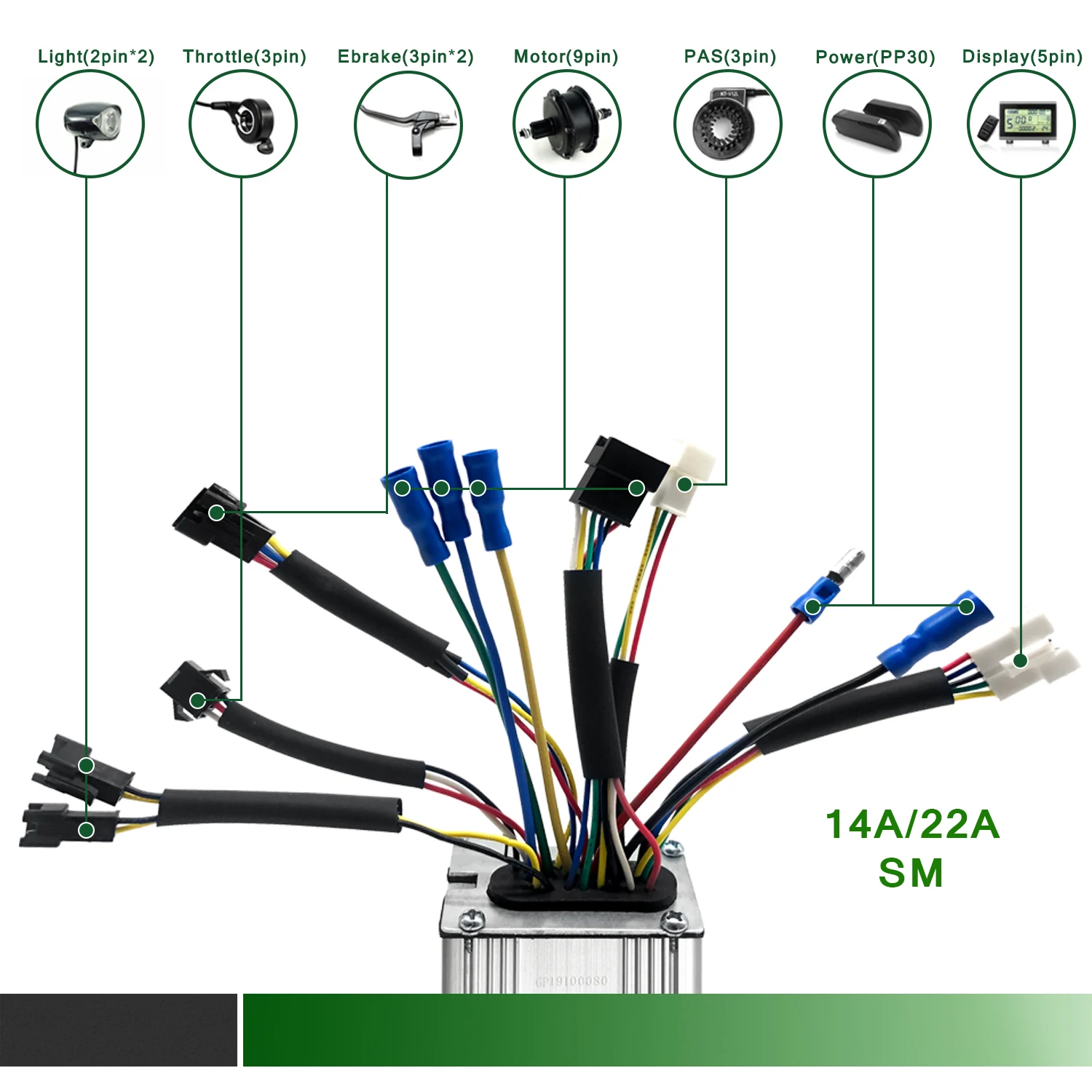 Дисплей контроллер КТ Kunteng для электровелосипеда 36 В 48 14 а 22 А 30 6 9 12 Mosfets LED880