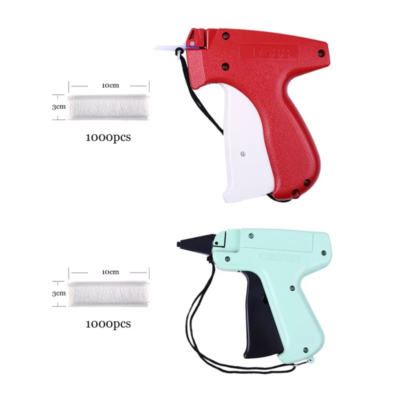 1000 Barbs + 2.5cm Needles Clothes Garment Price Label Tags Gun Marking DIY Apparel Tagging Guns Sewing Craft Tools 2 Colors clothing label gun,label gun,price label gun,garment label gun,clothing tagging gun,tagging gun barbs