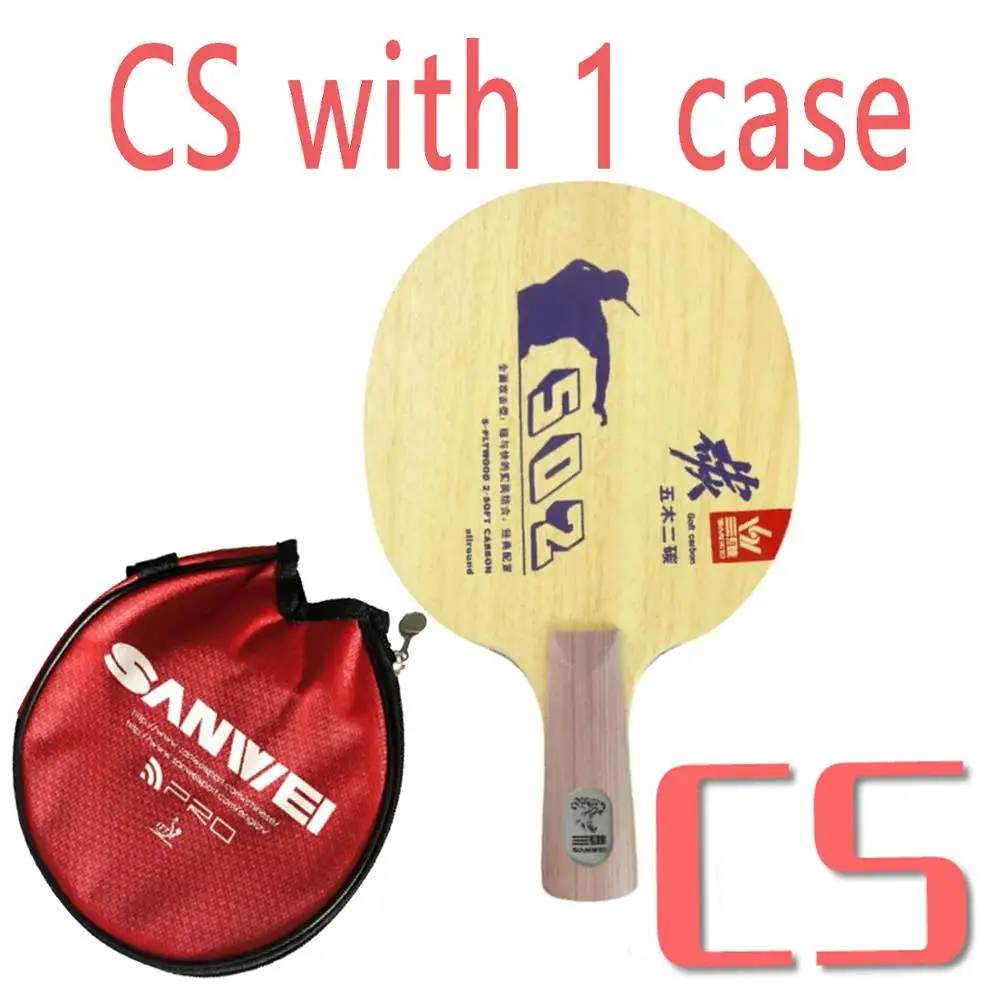 CS short handle Sanwei 502E 502 E 502-E лезвие для настольного тенниса с бесплатным Чехол - Цвет: CS short handle