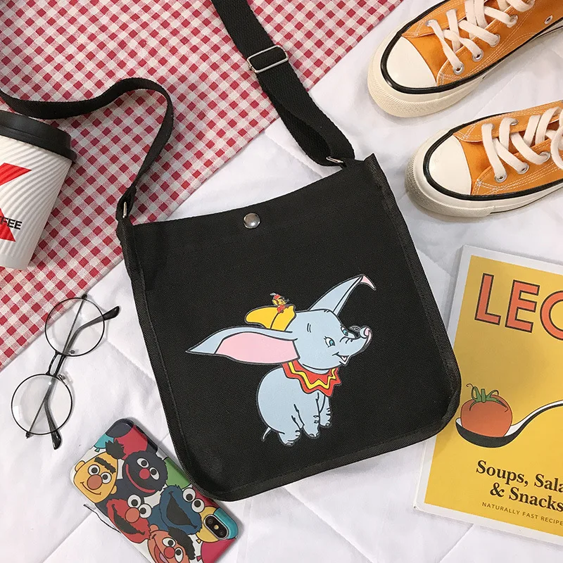 Disney Dumbo canves сумка через плечо Женская милая плюшевая Сумочка куклы Дамская мультяшная кукла сумка на плечо школьная сумка