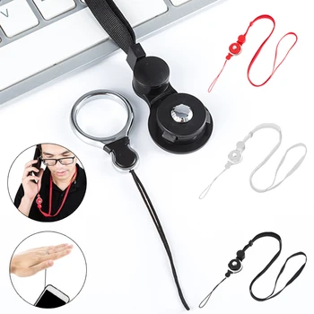 

Badge Sling Neck Strap Lanyard Mobile Phone Rope ABS Ring Hanging Finger Practical Cartoons Buckle Long Decoration Detachable