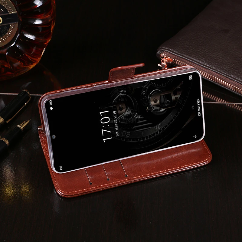 Роскошные Винтаж из искусственной кожи с откидной крышкой для Oukitel K12 чехол бумажник чехол с подставкой карманом для карт Бизнес Стиль Чехлы для телефона Fundas