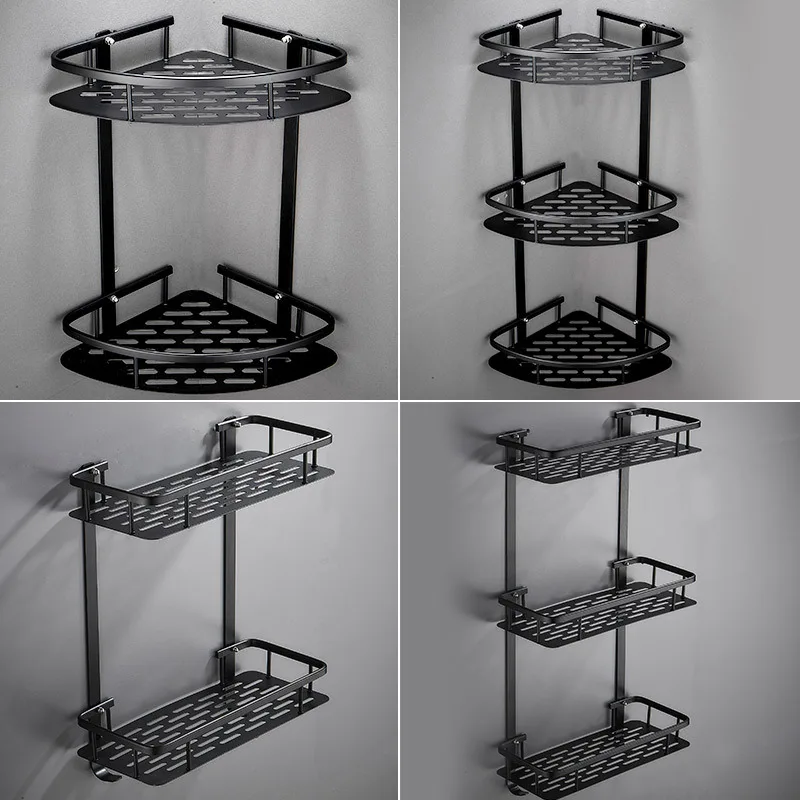 Basket Bathroom Black Triangle Square Corner