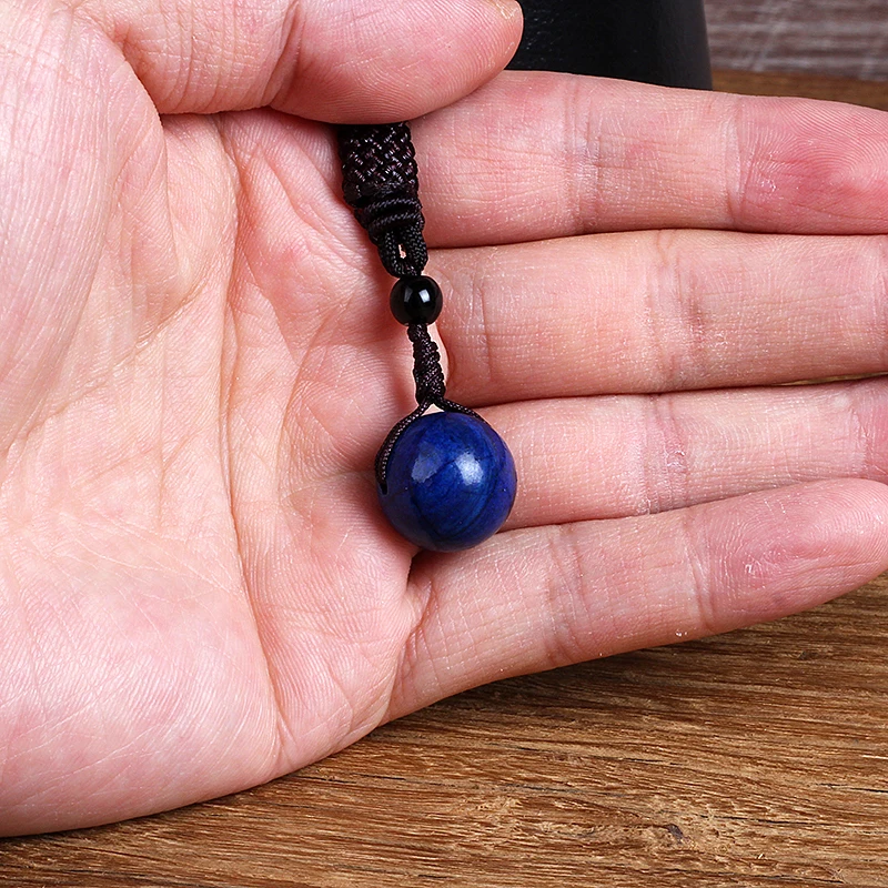 Natural Royal Lapis Lazuli Bead Pendant Necklaces Woman Transfer Good Luck Bead Necklace Amulet Rope Chain Handmade Jewelry Gift - Image 4