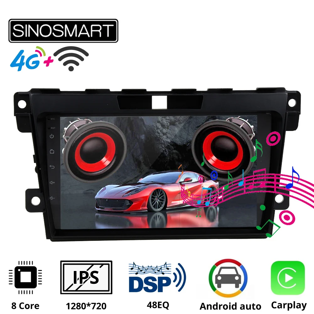 SINOSMART автомобильный аудио GPS навигационный плеер для Mazda CX7 CX 7 поддержка BOSE Soundsport