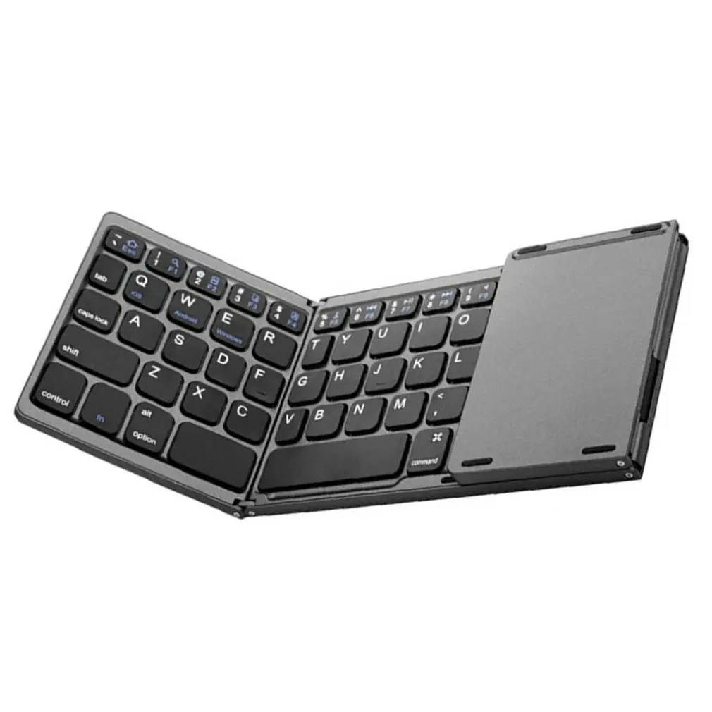 Мини компактная Тройная складная клавиатура портативная классная Беспроводная клавиатура для телефона планшета с сенсорной панелью мыши