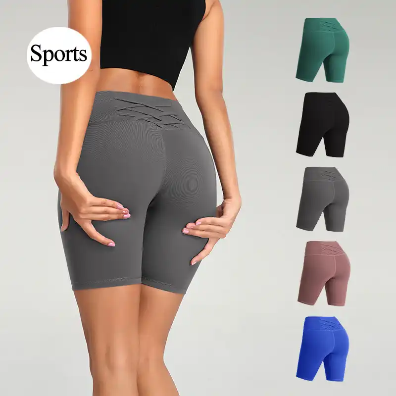 high waisted tight gym shorts