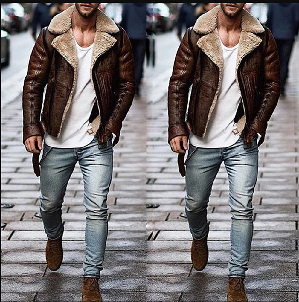 Men Street Personality Coat Fur Fur Coat Plus Short Style Men Coat Men's Street Personality Jacket Fur Jacket Fashion
