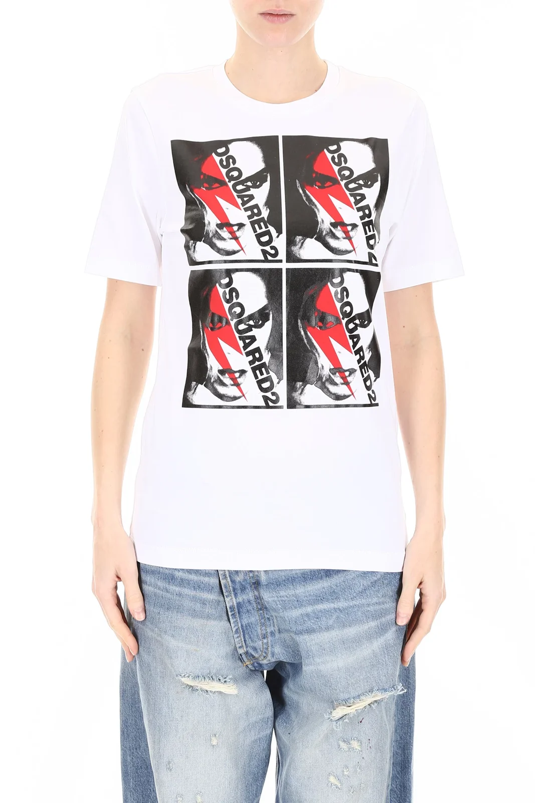 

New Dsq2 Printed T-Shirt S75Gc0986 S22844 White Printed Tee Unisex Size: S-3Xl