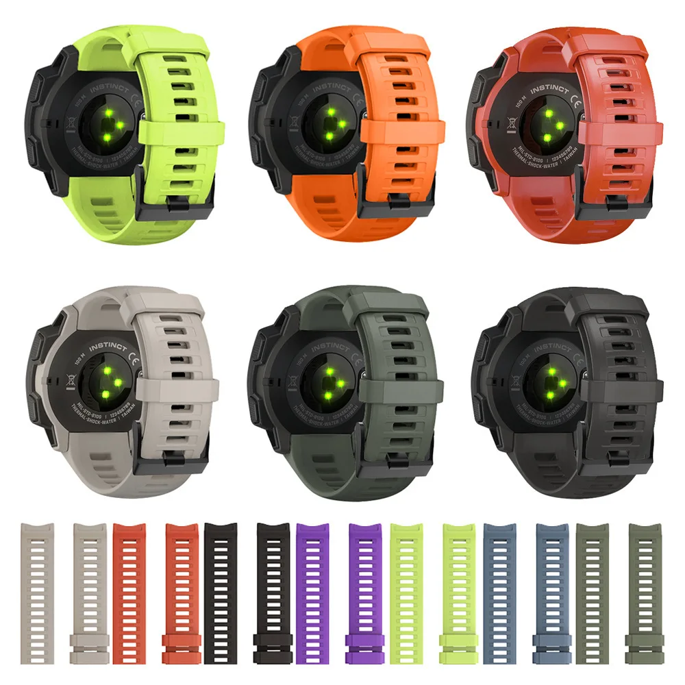 Спортивный ремешок для часов Garmin Instinct, умные часы, классические быстросъемные браслеты, браслет, силиконовый ремешок 22 мм, сменный ремешок