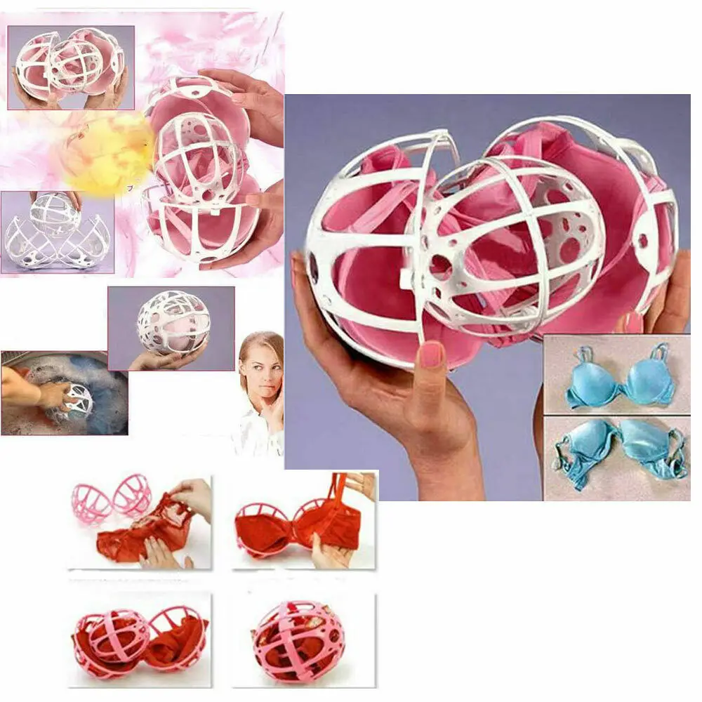 Home Laundry Balls Accessory Plastic Women Bubble Bra Double Ball Saver Washer Bra Laundry Wash Washing Ball Random Color laundry ball