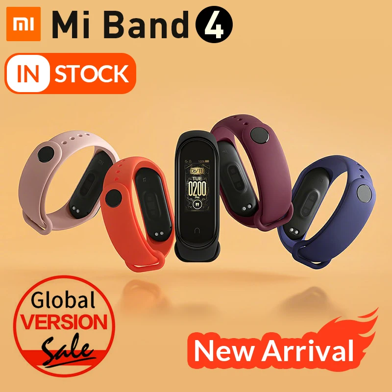 Оригинальные Смарт часы Xiaomi Mi Band 4 miband музыкальный цветной экран фитнес трекер
