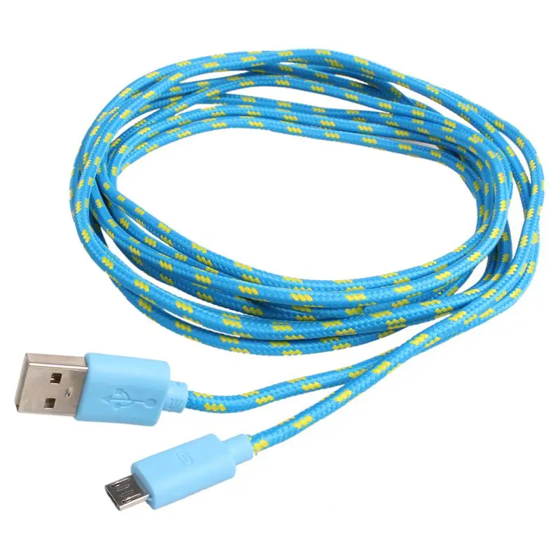 Универсальный 3 м/10FT мини USB нейлоновая сетка ткань кабель для передачи данных для samsung Galaxy S6 красный