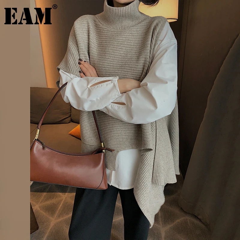 [EAM] Irregular Big Size Knitting Sweater Loose
