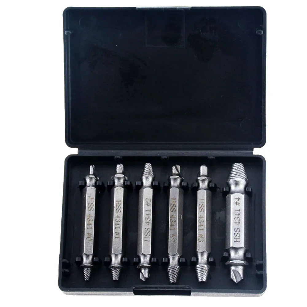 

6PCS Damaged Screw Extractor Drill Bit Set Easily Take Out Broken Screw Bolt Remover Stripped Screws Extractor Demolition Tools