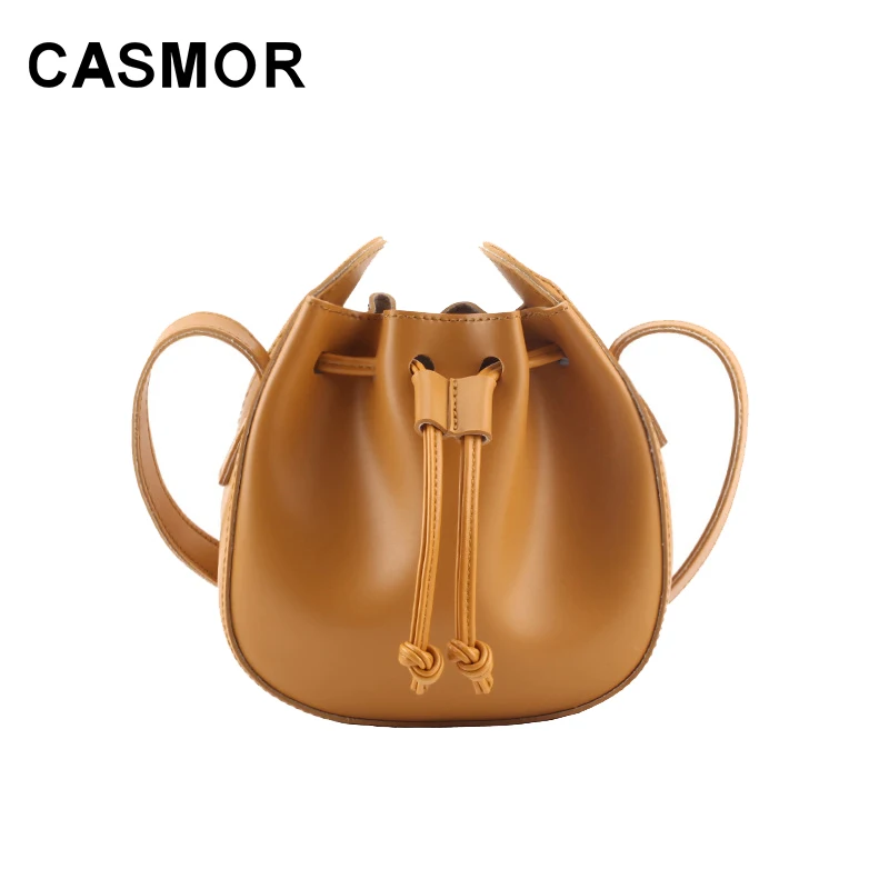

CASMOR Women Designers 2019 New Fashion French Mini Bucket Bag Ladies Casual Wild Shoulder Bags High Quality PU Crossbody Bag